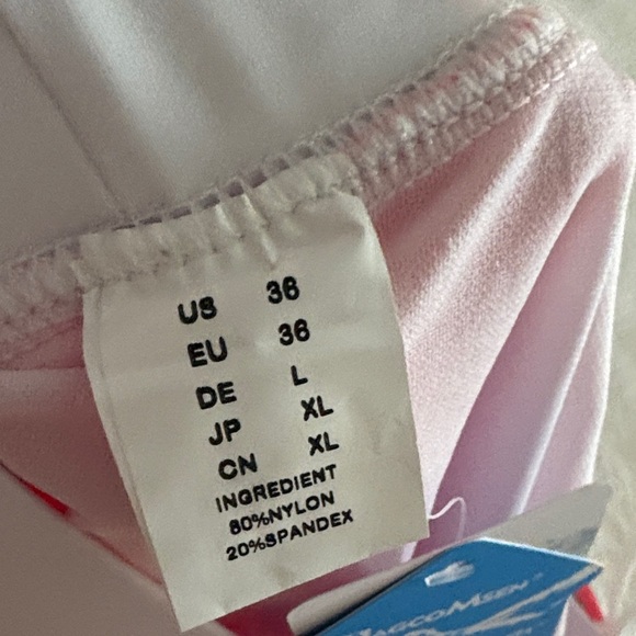 Vibrant Coral Athletic Shorts with White Waistband - Picture 4 of 4